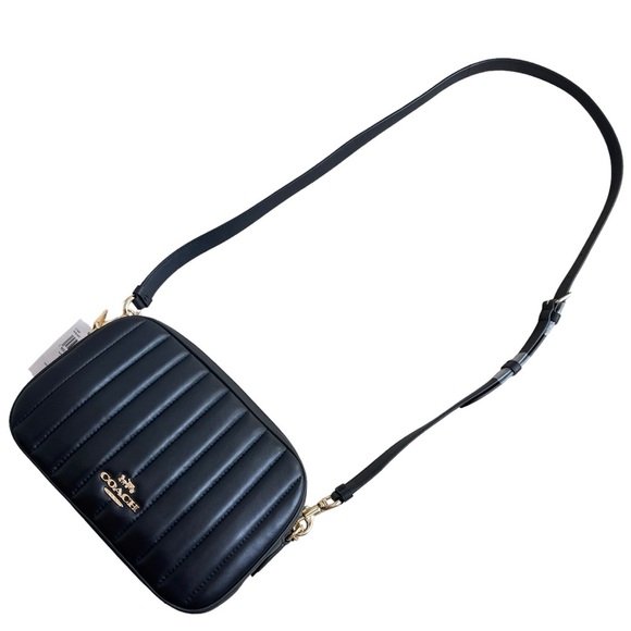 Coach Jes Crossbody Bag with Puffy Linear Quilting C1569 Black Gold Hardware - Picture 6 of 15